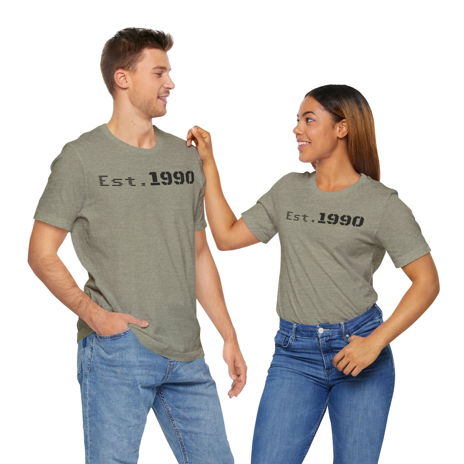 Unisex Est. 1990 Nostalgic Jersey Tee - Perfect Gift, Vintage Style, Retro Fashion, Birthday Celebration, Casual Wear - TRV