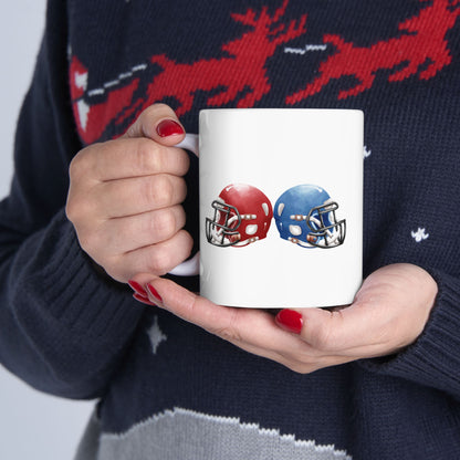Football Fan Ceramic Mug | 11oz, 15oz | Perfect for Game Day, Sports Enthusiasts, Gifts, Tailgating, Team Celebration - TRV