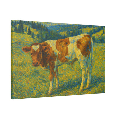Cow Art Canvas Print, Rustic Farmhouse Decor, Animal Lover Gift, Country Wall Art, Thoughtful Homewarming - TRV