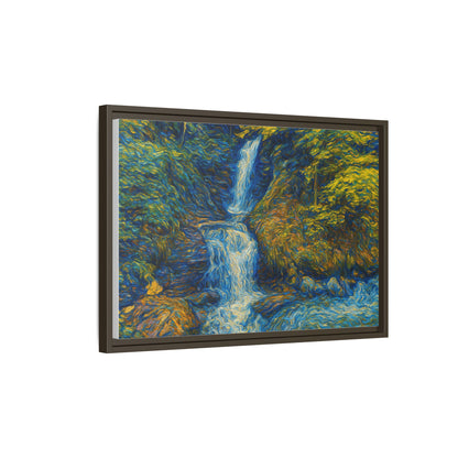 Framed Canvas Art, Majestic Van Gogh Style Waterfall Landscape Wall Decor, Nature Lover Gift, Home Office Artwork, Living Room Decoration - TRV