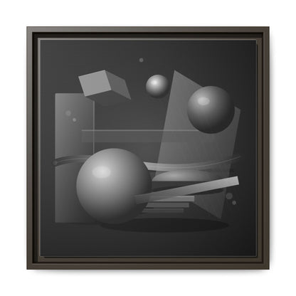 Monochrome Geometric Spheres Canvas Framed Wall Art | Matte Print