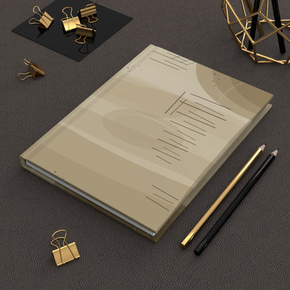 Neutral Abstract Lines Hardcover Journal | Minimal Beige Notebook - TRV