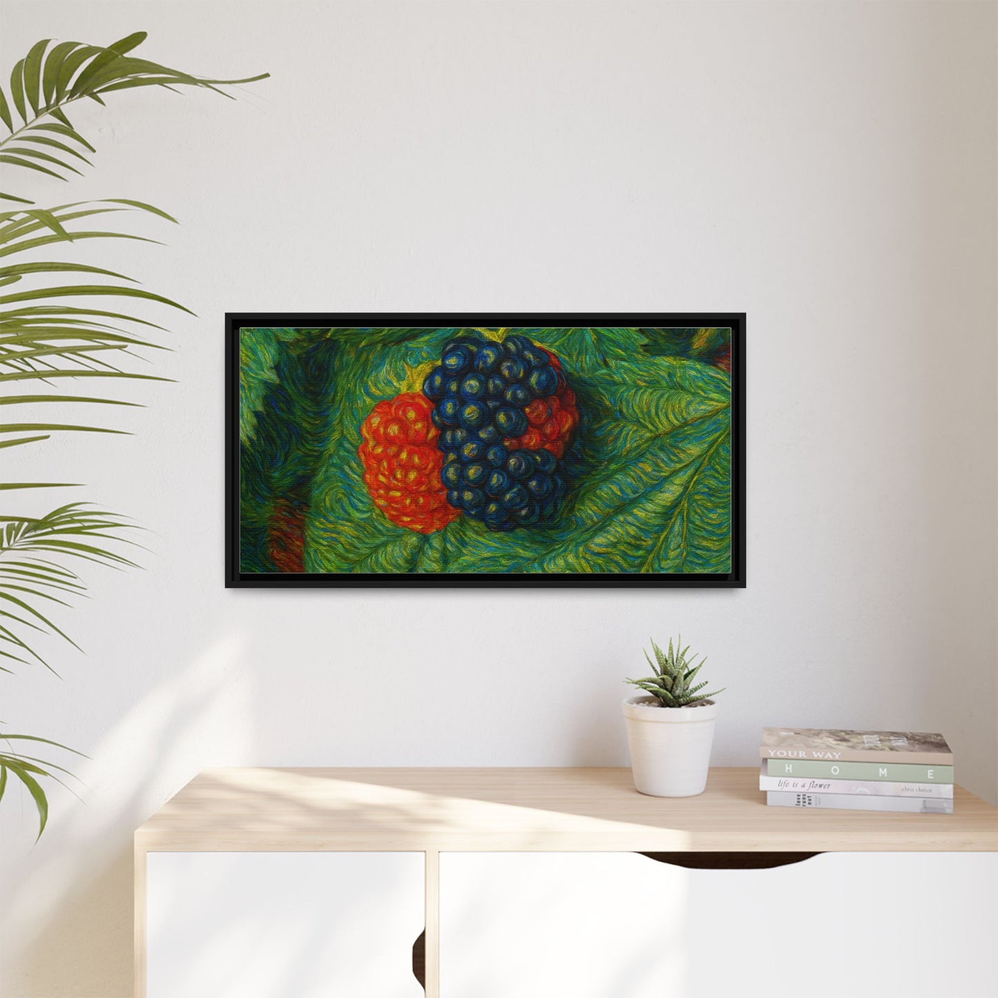 Van Gogh Style Blackberry Canvas Art, Framed Wall Decor, Botanical Print, Summer Home Decor, Gift for Garden Lovers - TRV
