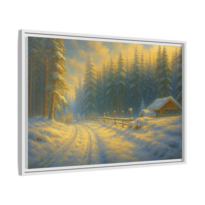 Wall Art Print, Winter Cabin Decor, Nature Scene, Holiday Gift, Cabin Vibes, Christmas Decoration, Matte Canvas, Framed - TRV