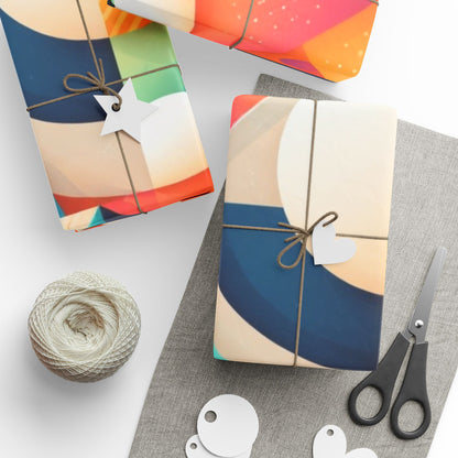 Geometric Colorwave Wrapping Paper Roll — Vibrant Abstract Gift Wrap