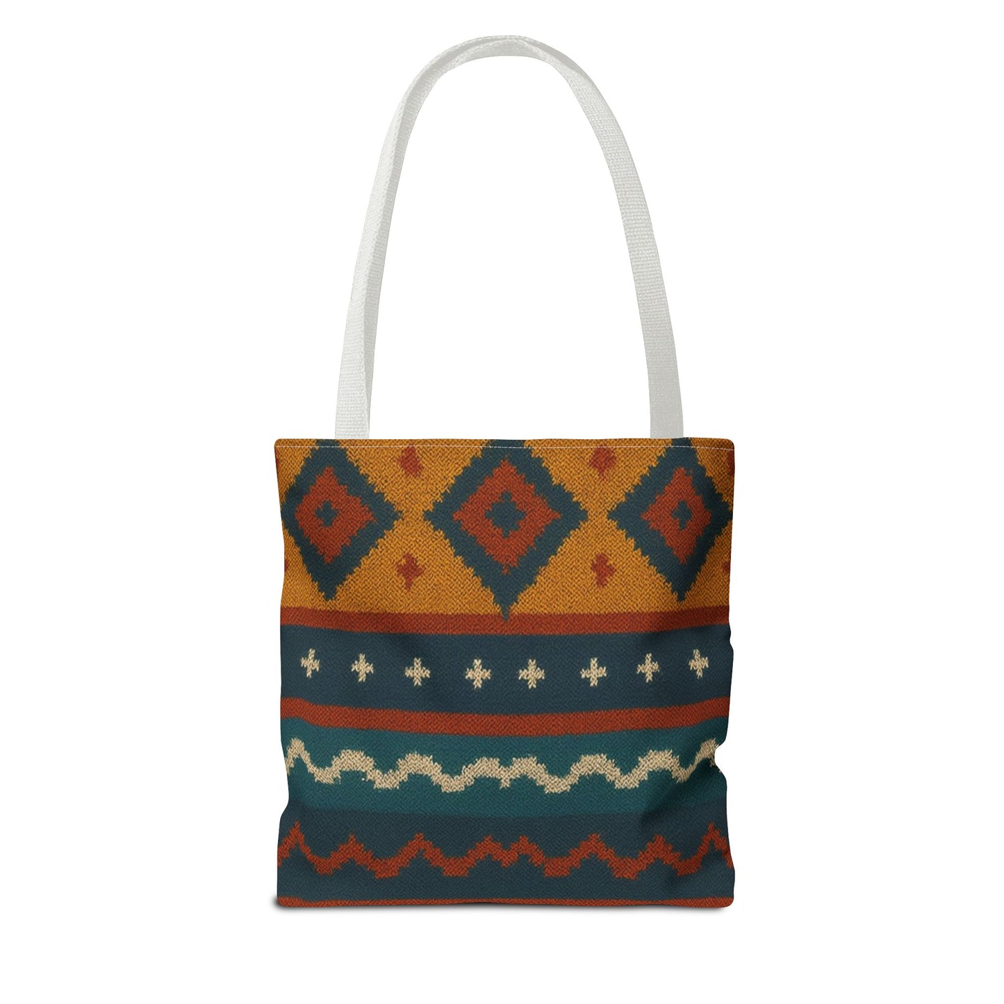 Southwestern Diamond Pattern Tote Bag | Aztec Tribal Geometric Print - TRV