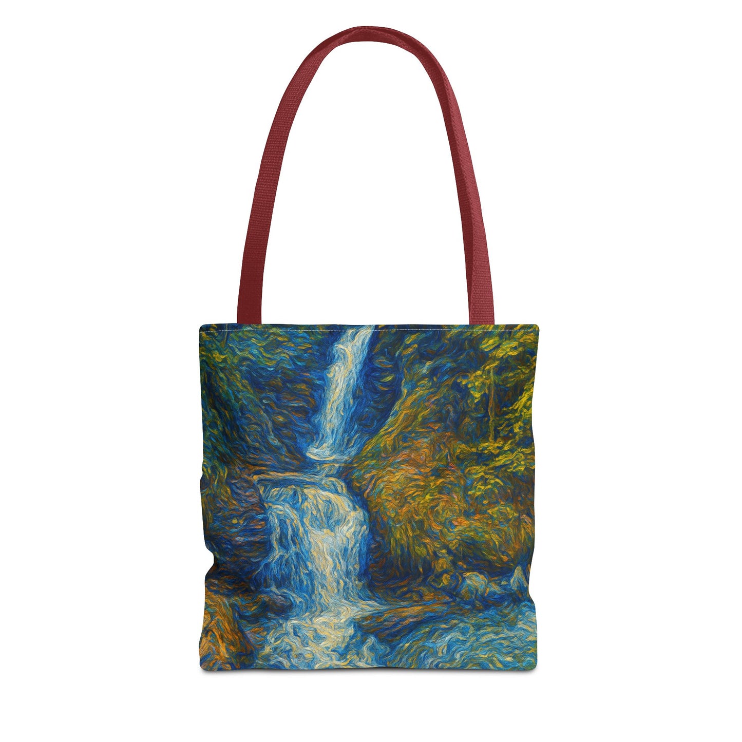 Nature-Inspired Tote Bag, Artistic Eco-Friendly Shopper, Waterfall Design, Reusable Market Bag, Gift for Nature Lovers - TRV