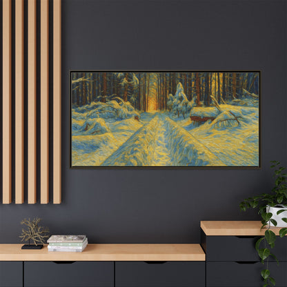 Canvas Art, Winter Landscape Wall Decor, Nature Lovers Gift, Seasonal Decor, Holiday Wall Art, Cozy Home Decoration, Framed Matte Canvas - TRV