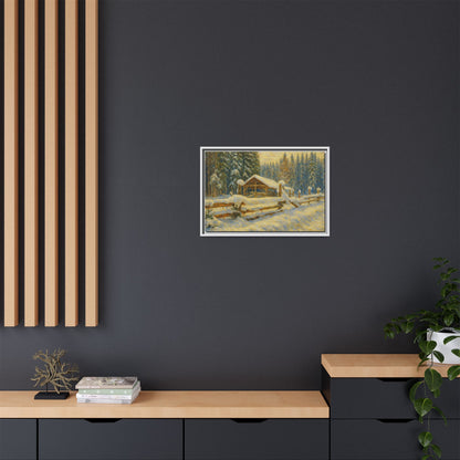 Winter Landscape Framed Canvas Art | Cozy Home Decor | Wall Art for Living Room, Bedroom, Holiday Gift, Rustic Vibes, Art Print - TRV