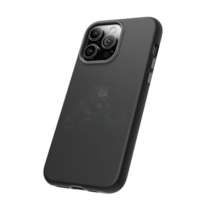 Werewolf Phone Case, Tough Cases, Black Panther Design, Gift for Animal Lovers, Phone Accessories, Fierce Phone Protection - TRV