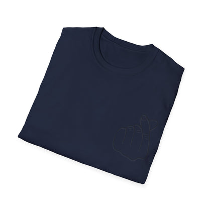 Trendy Unisex Softstyle T-Shirt with Love Hand Gesture Design