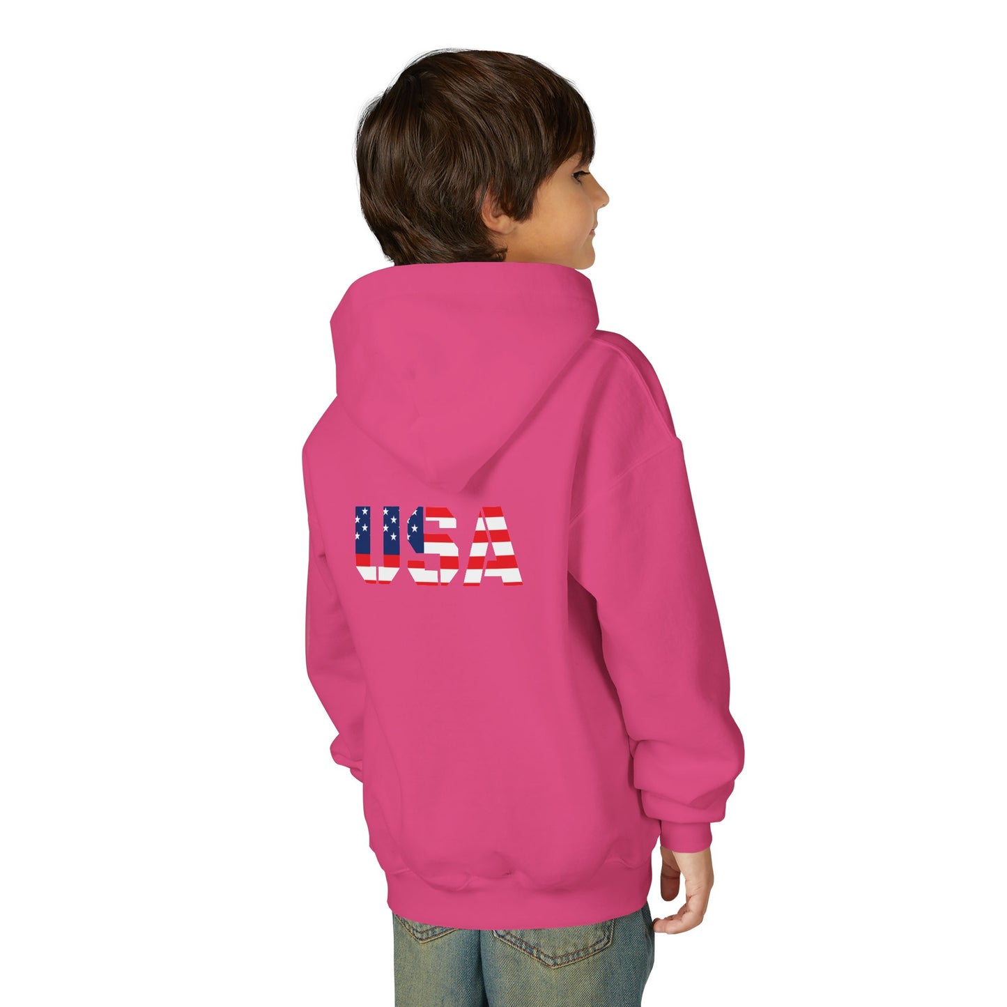 USA Flag Youth Hoodie, Youth Sweatshirt, Cool Hoodie for Kids, American Pride Apparel, Comfortable Boys and Girls Sweatshirt