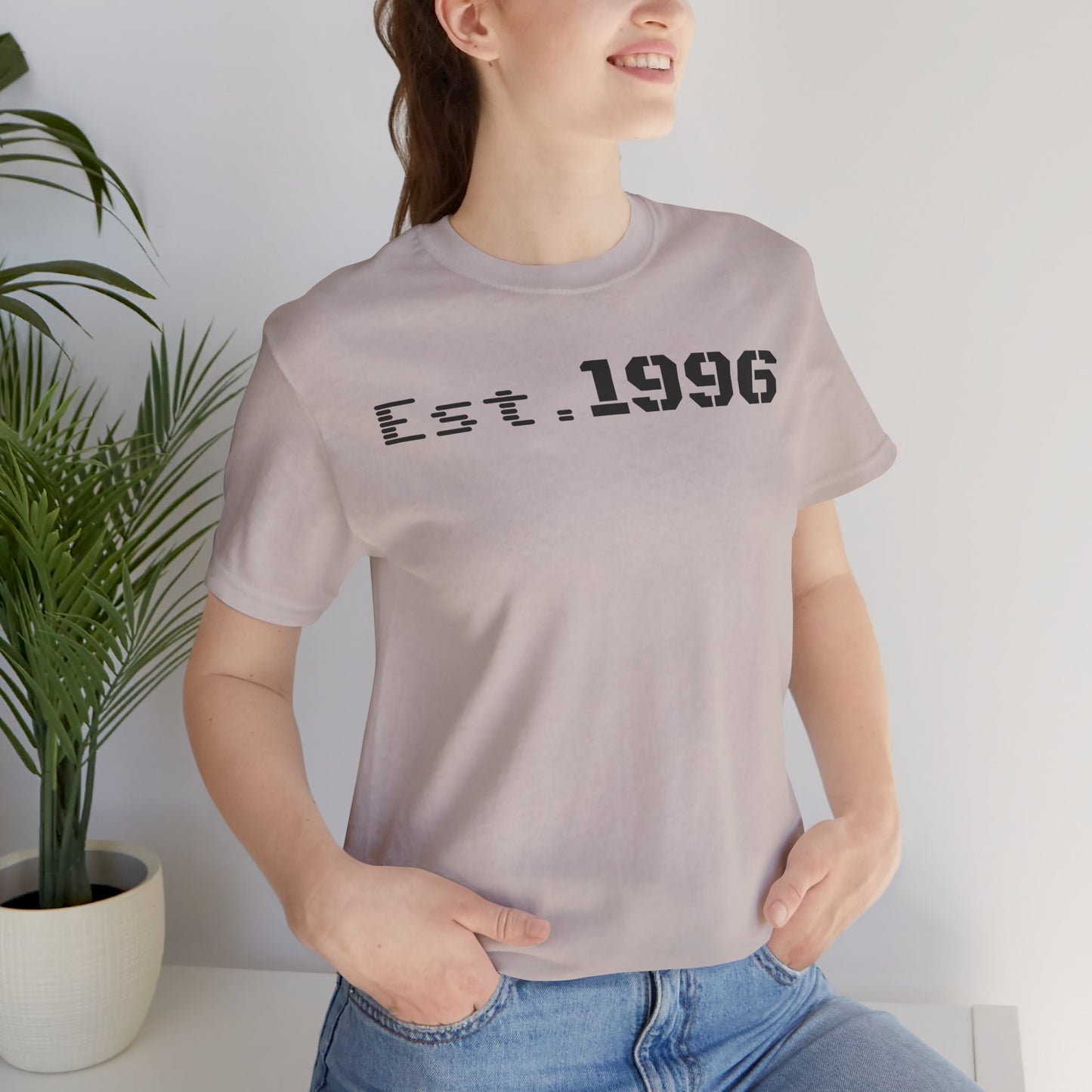 Unisex Jersey Tee - 'Est. 1996' Graphic Shirt, Birthday Gift, Casual Wear, Vintage Style, Retro Fashion, Gift for Him/Her - TRV