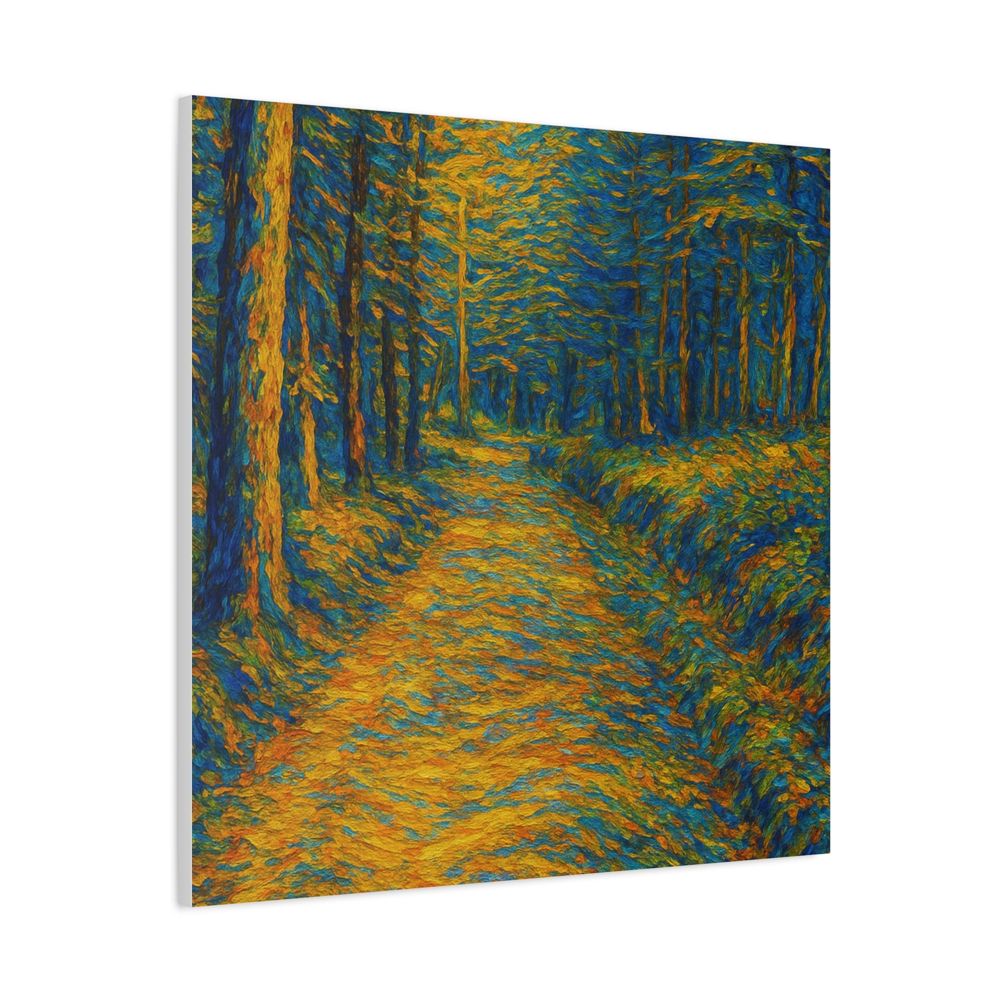 Van Gogh Style Forest Canvas Art | Nature Wall Decor, Home Office Accent, Gift for Nature Lovers, Gallery Wrapped, Living Room Wall Art - TRV