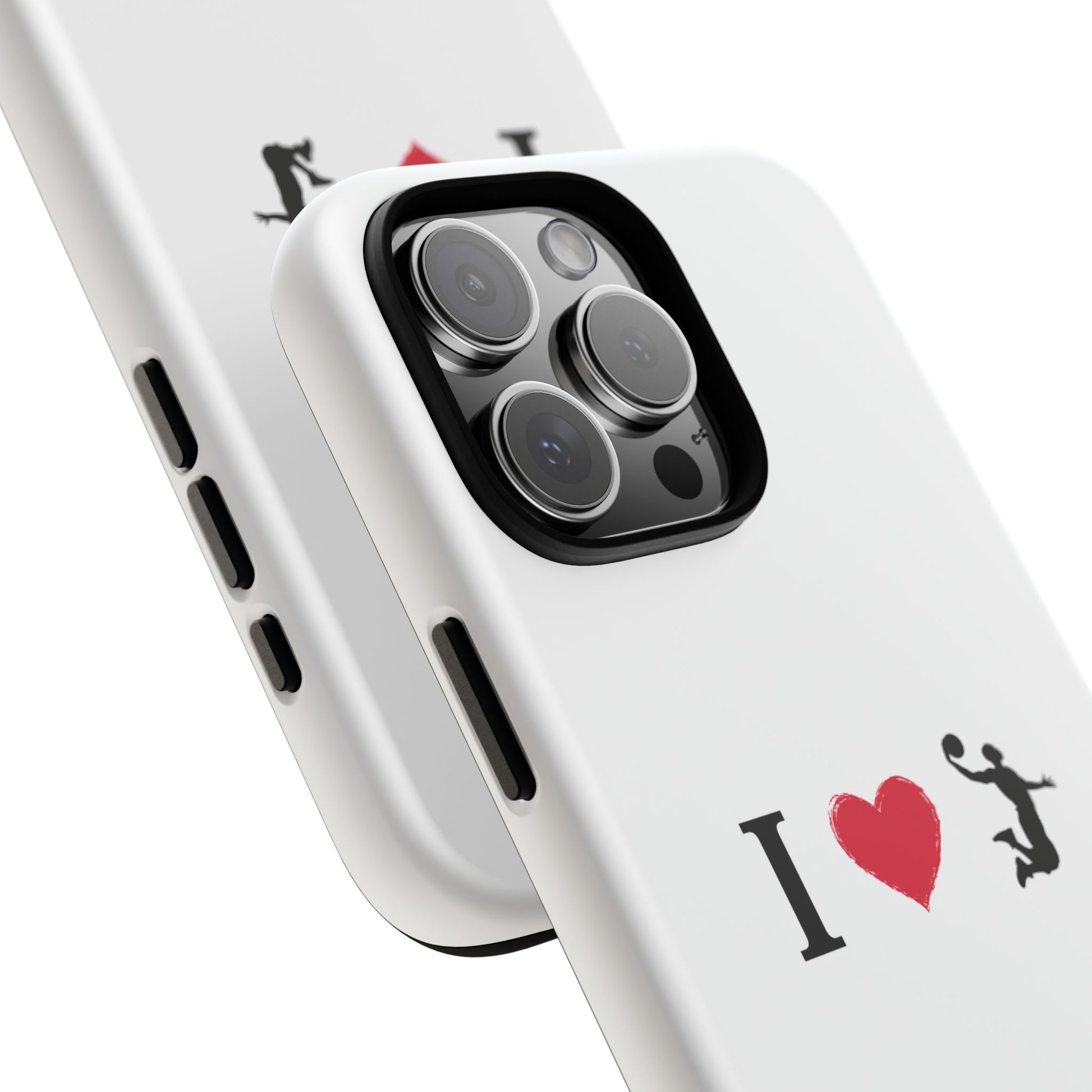 I Love Basketball Phone Case, Sporty Cell Cover, Basketball Gift for Players, Tough Cases, Love for Sports Accessories - TRV