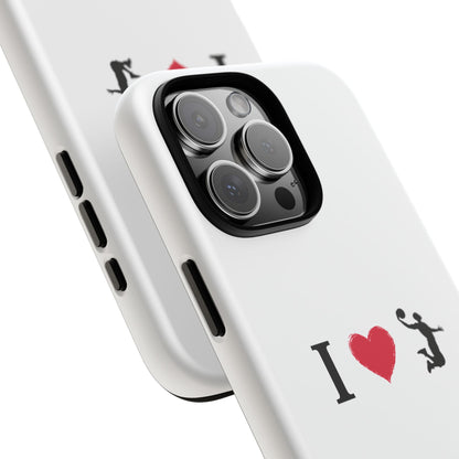 I Love Basketball Phone Case, Sporty Cell Cover, Basketball Gift for Players, Tough Cases, Love for Sports Accessories - TRV