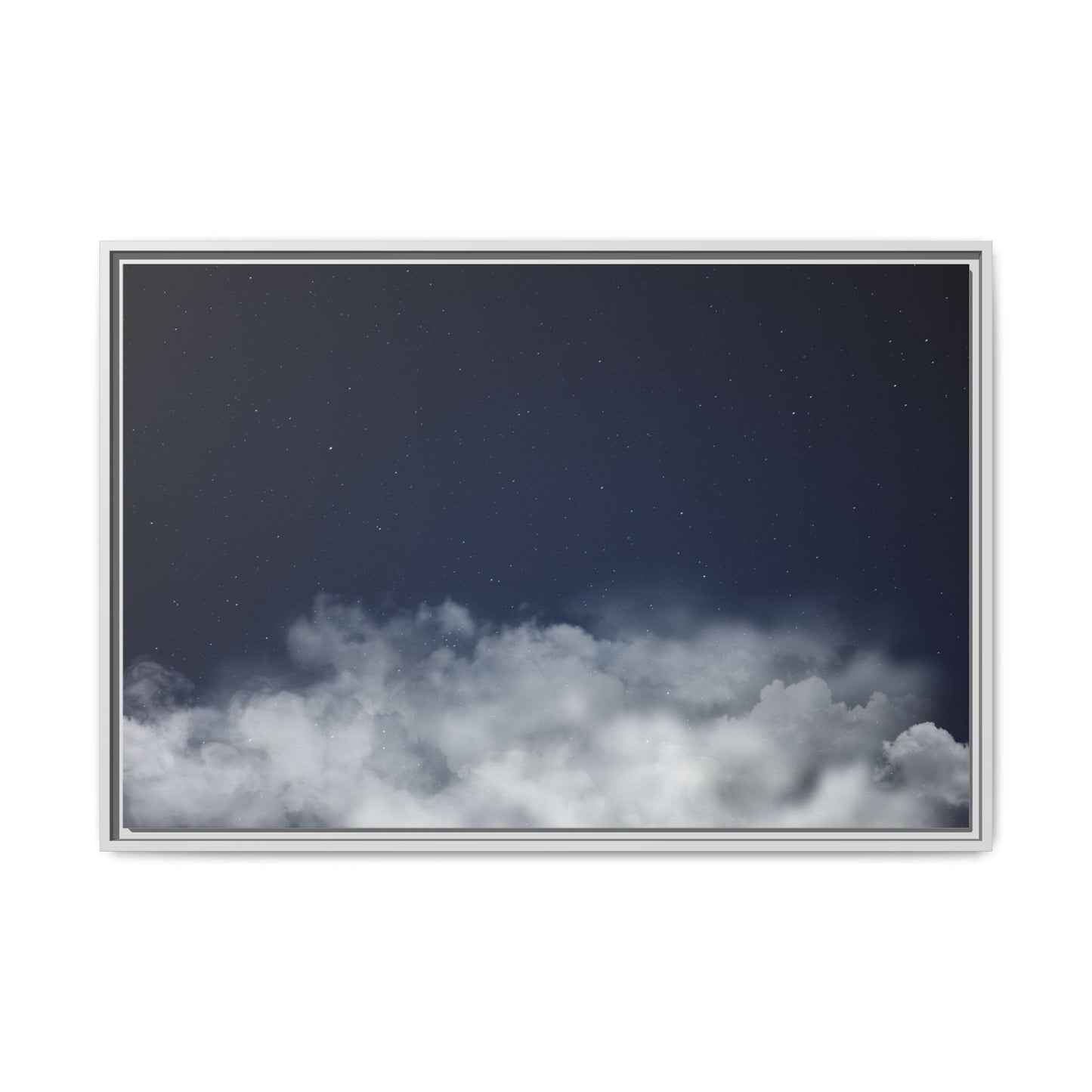 Night Sky Clouds Matte Canvas Framed | Starry Wall Art - TRV