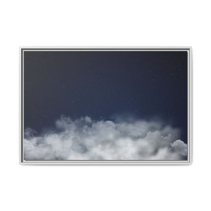 Night Sky Clouds Matte Canvas Framed | Starry Wall Art - TRV