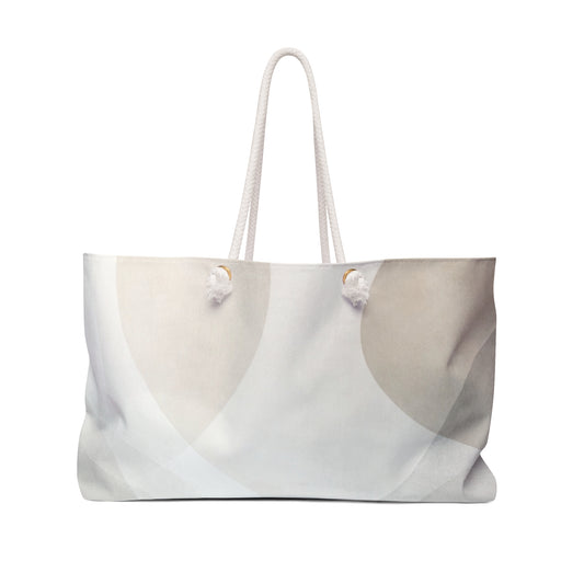Soft Neutral Abstract Wave Weekender Bag | Minimal Beach Tote
