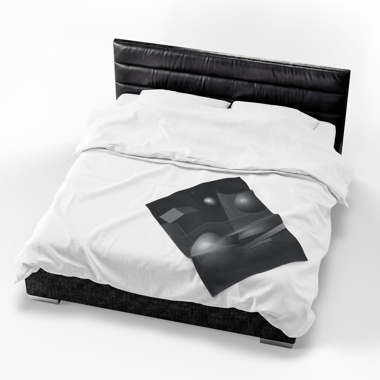 3D Geometric Spheres Velveteen Plush Blanket | Abstract Cube & Sphere Design