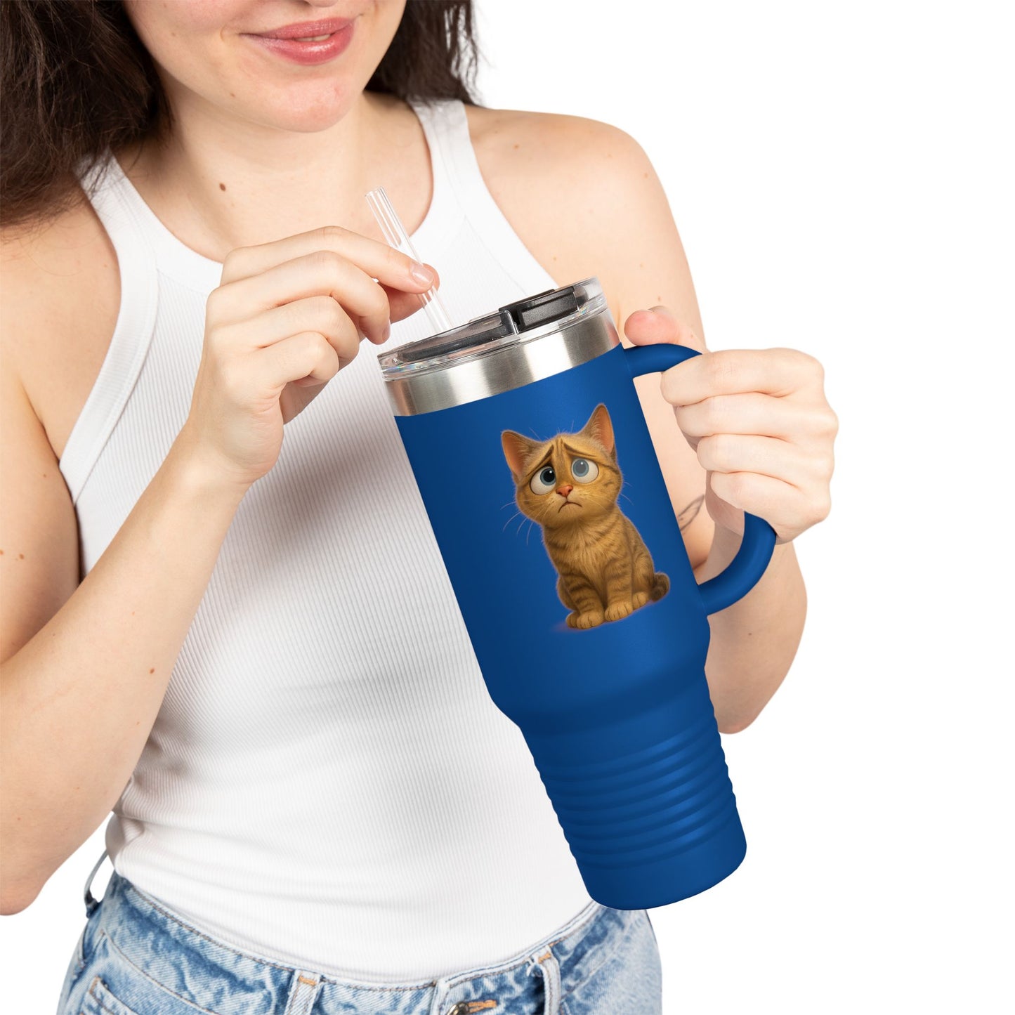 Cute Cat Insulated Travel Mug, 40oz - Perfect for Animal Lovers, Unique Gift for Cat Owners, Coffee on-the-go, Birthday Present, Cute [...]