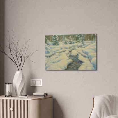 Winter Landscape Canvas Art, Nature Decor, Gallery Wall Art, Cozy Home Accent, Winter Wonderland Painting - TRV