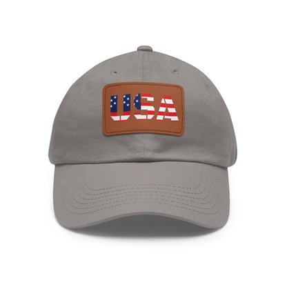 Dad Hat with Leather Patch (Rectangle)