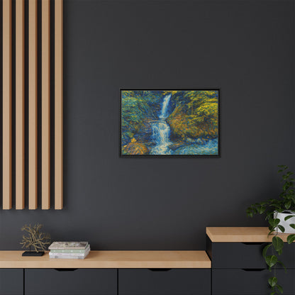 Framed Canvas Art, Majestic Van Gogh Style Waterfall Landscape Wall Decor, Nature Lover Gift, Home Office Artwork, Living Room Decoration - TRV