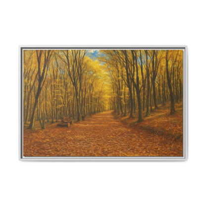 Autumn Forest Framed Canvas Art, Cozy Wall Decor, Nature Inspired Gift, Fall Home Accent, Perfect for Thanksgiving - TRV