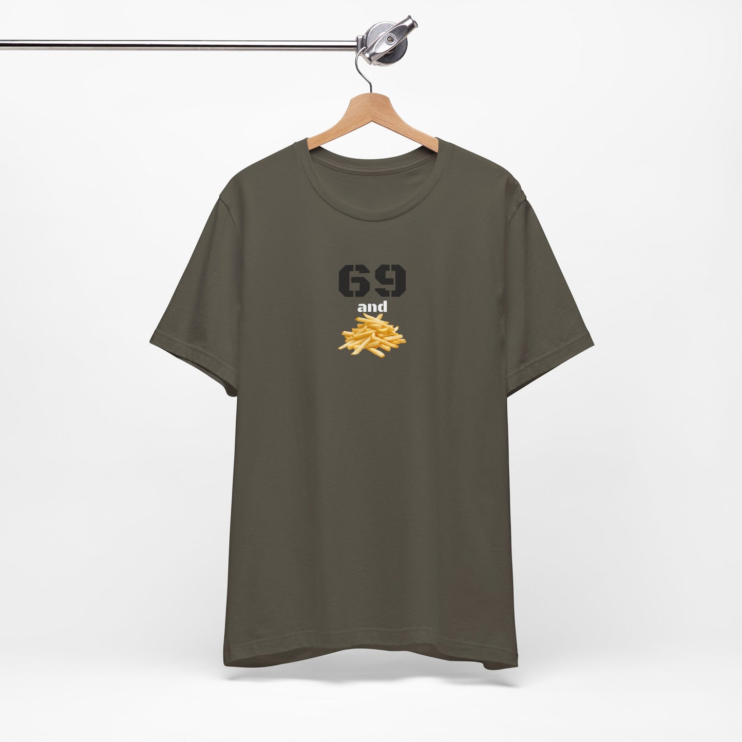 Funny 69 And French Fries Graphic Tee, Casual Humor Shirt, Cute Gift, Stylish Graphic Top, Unisex Quirky T-Shirt, Everyday Wear