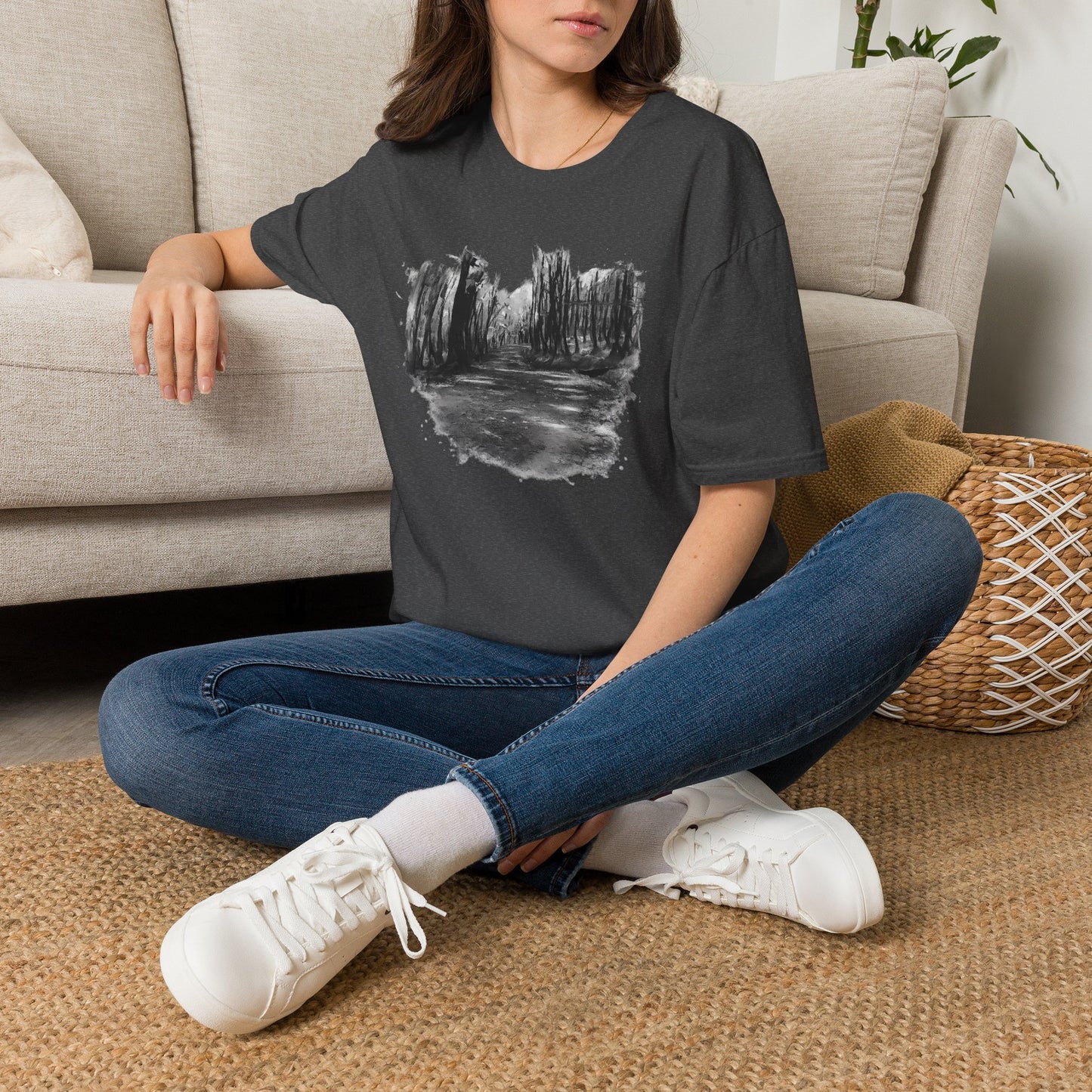 Minimalist Nature-Inspired Unisex Softstyle T-Shirt, Casual Wear, Everyday Style, Gift for Nature Lovers, Eco-Friendly Fashion