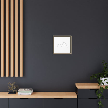 Minimal Line Mountains Matte Canvas Framed