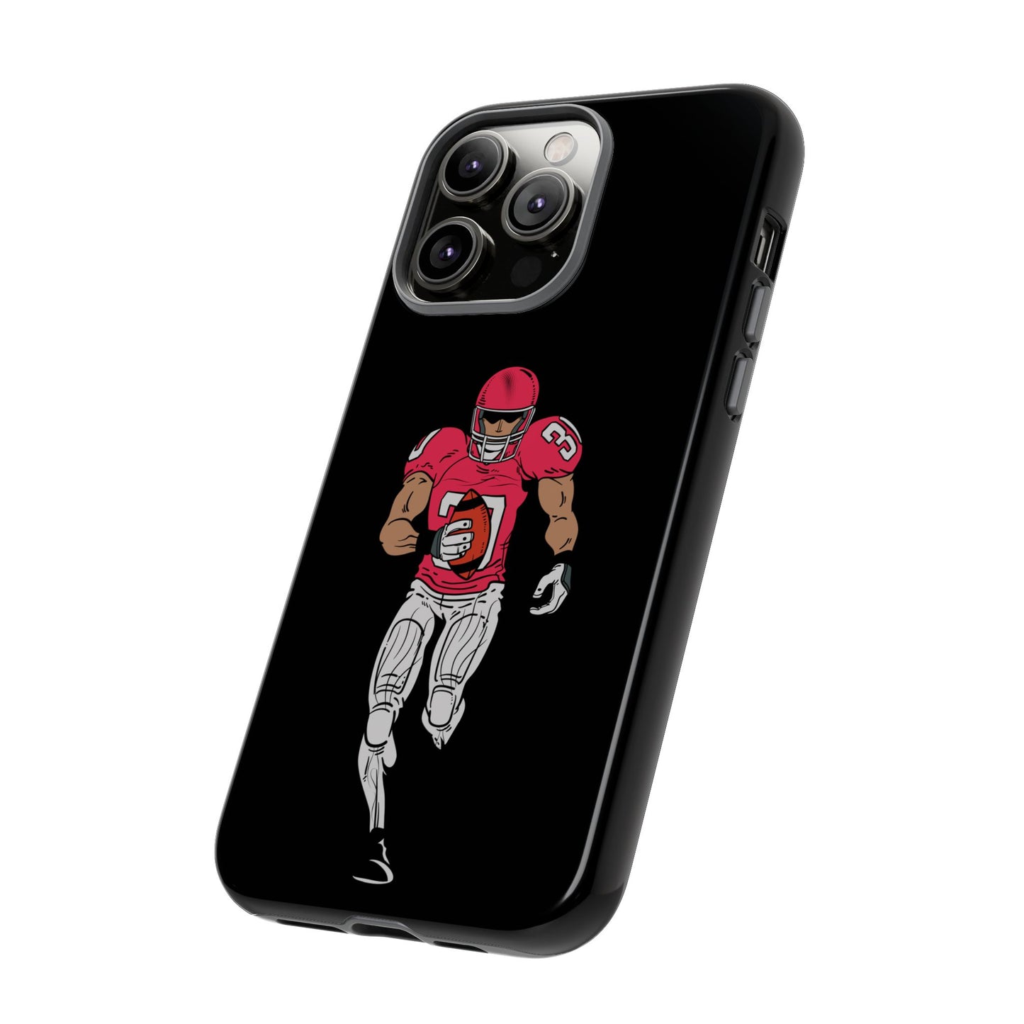 Football Player Tough Phone Case – Protective Black Sports iPhone Case