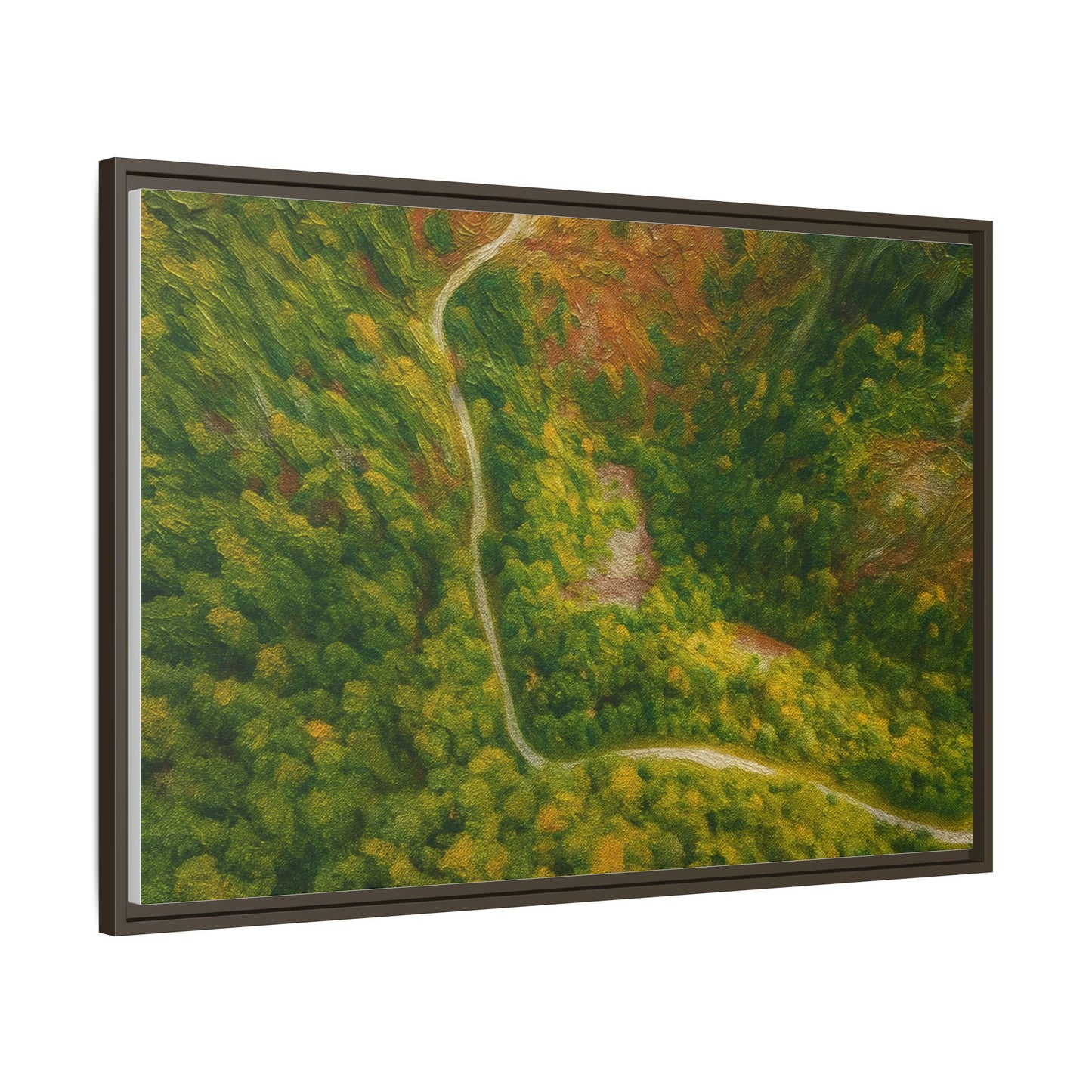 Framed Nature Canvas Art Print, Vibrant Forest Wall Decor, Abstract Landscape Artwork, Home Decoration, Gift for Nature Lovers - TRV