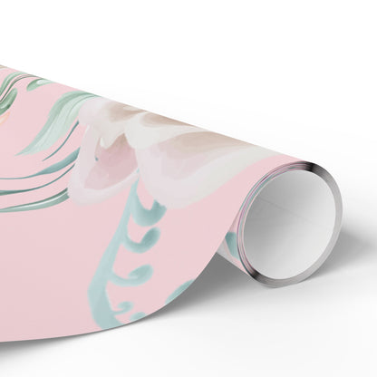 Floral Pink Wrapping Paper Roll — Pastel Peony Gift Wrap for Mother's Day & Birthdays