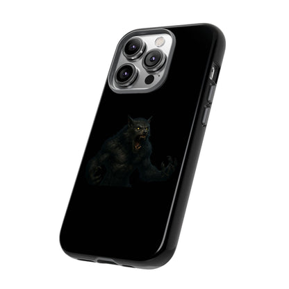 Werewolf Phone Case, Tough Cases, Black Panther Design, Gift for Animal Lovers, Phone Accessories, Fierce Phone Protection - TRV