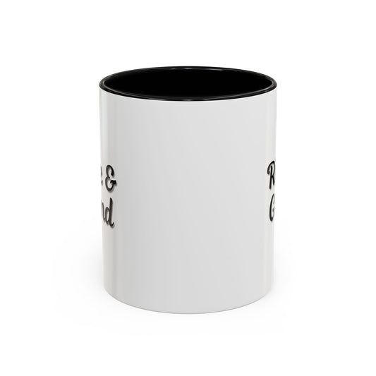 Motivational Rise & Grind Coffee Mug, Black Accent Mug, Daily Inspiration, Gift for Coffee Lovers, 11oz 15oz Ceramic Cup
