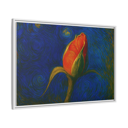 Red Rose Bud Painting Canvas Framed | Matte Wall Art - TRV