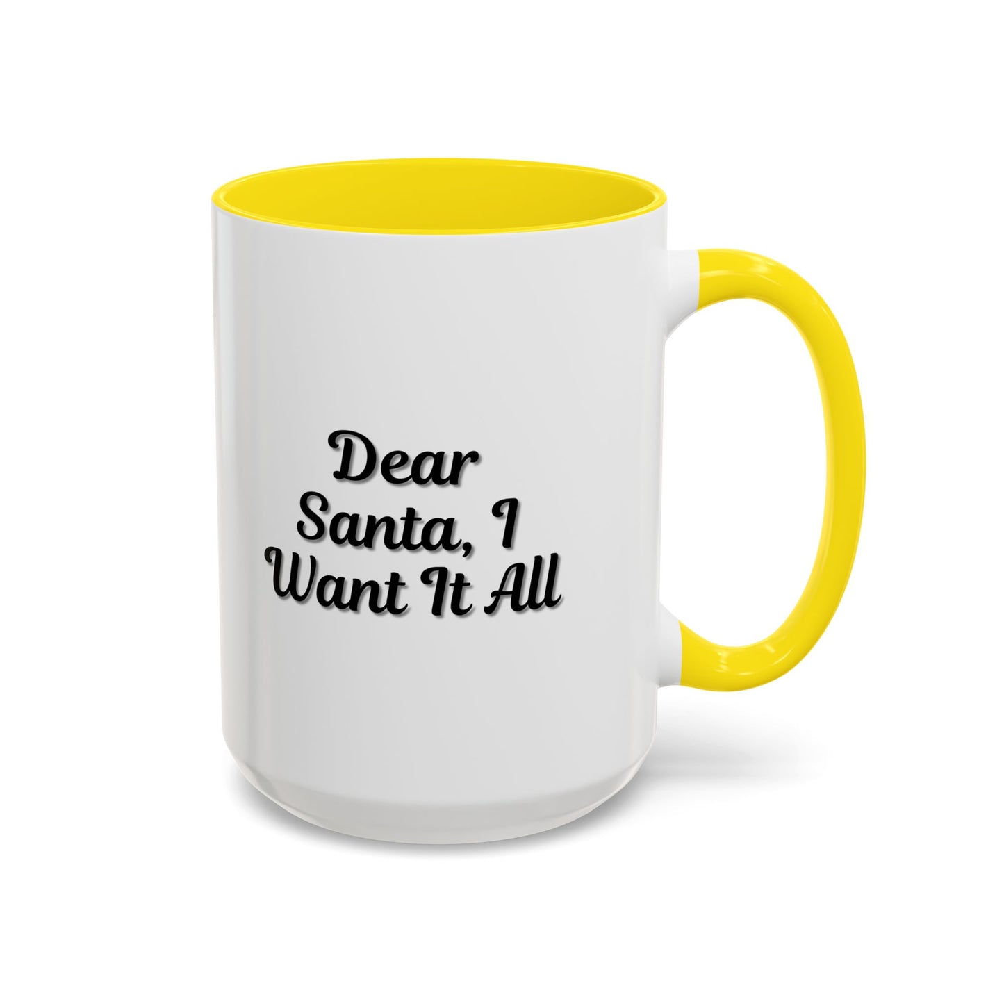 Dear Santa Accent Coffee Mug - Fun Holiday Mug for Christmas Enthusiasts