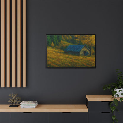 Framed Matte Canvas Print, Rustic Artwork, Farmhouse Decor, Nature Wall Art, Gift for Home, Autumn Decor, Landscape Painting