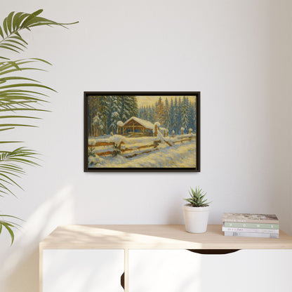 Winter Landscape Framed Canvas Art | Cozy Home Decor | Wall Art for Living Room, Bedroom, Holiday Gift, Rustic Vibes, Art Print - TRV