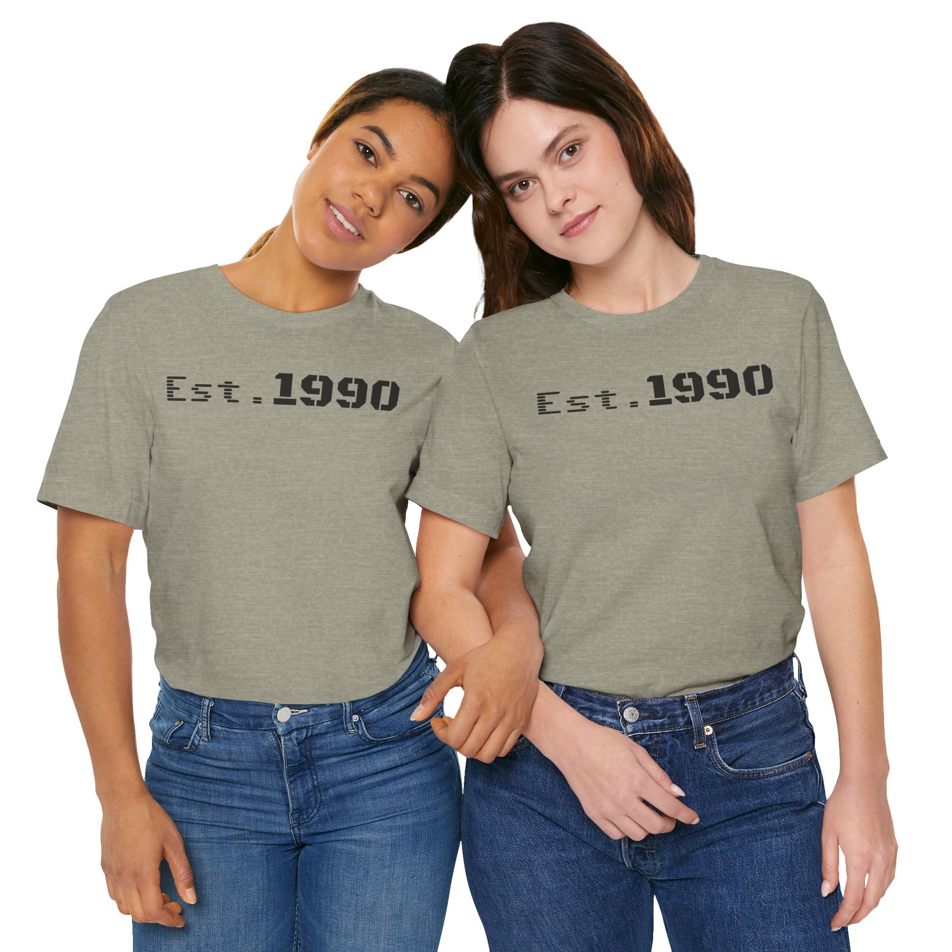 Unisex Est. 1990 Nostalgic Jersey Tee - Perfect Gift, Vintage Style, Retro Fashion, Birthday Celebration, Casual Wear - TRV