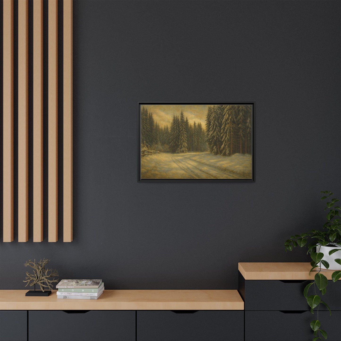 Framed Matte Canvas Wall Art - Serene Forest Landscape, Living Room Decor, Nature Print, Home Aesthetic, Gift for Nature Lovers, Wall [...] - TRV