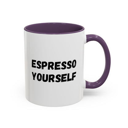 Espresso Yourself Coffee Mug - Fun Black Accented Mug for Coffee Lovers, Great Gift for Birthdays, Christmas, and Housewarming