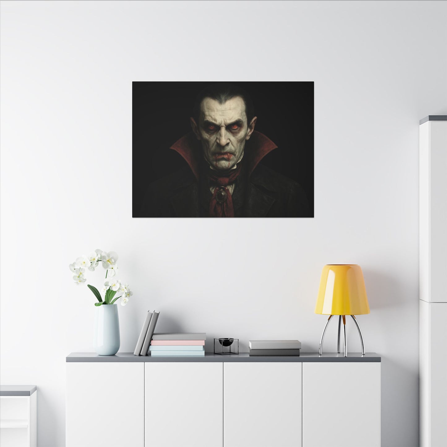 Vampire Portrait Canvas Wall Art – Gothic Dracula Print on Canvas
