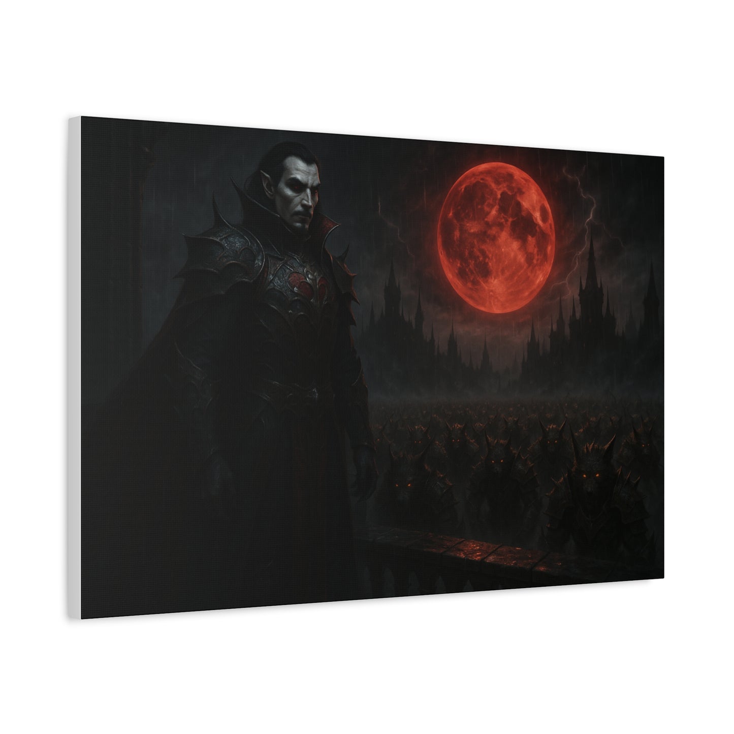 Dracula Canvas Art: Gothic Vampire with Blood Moon, Fantasy Wall Decor, Dark Aesthetic Print, Horror Art, Halloween, Gothic Home Decor - TRV
