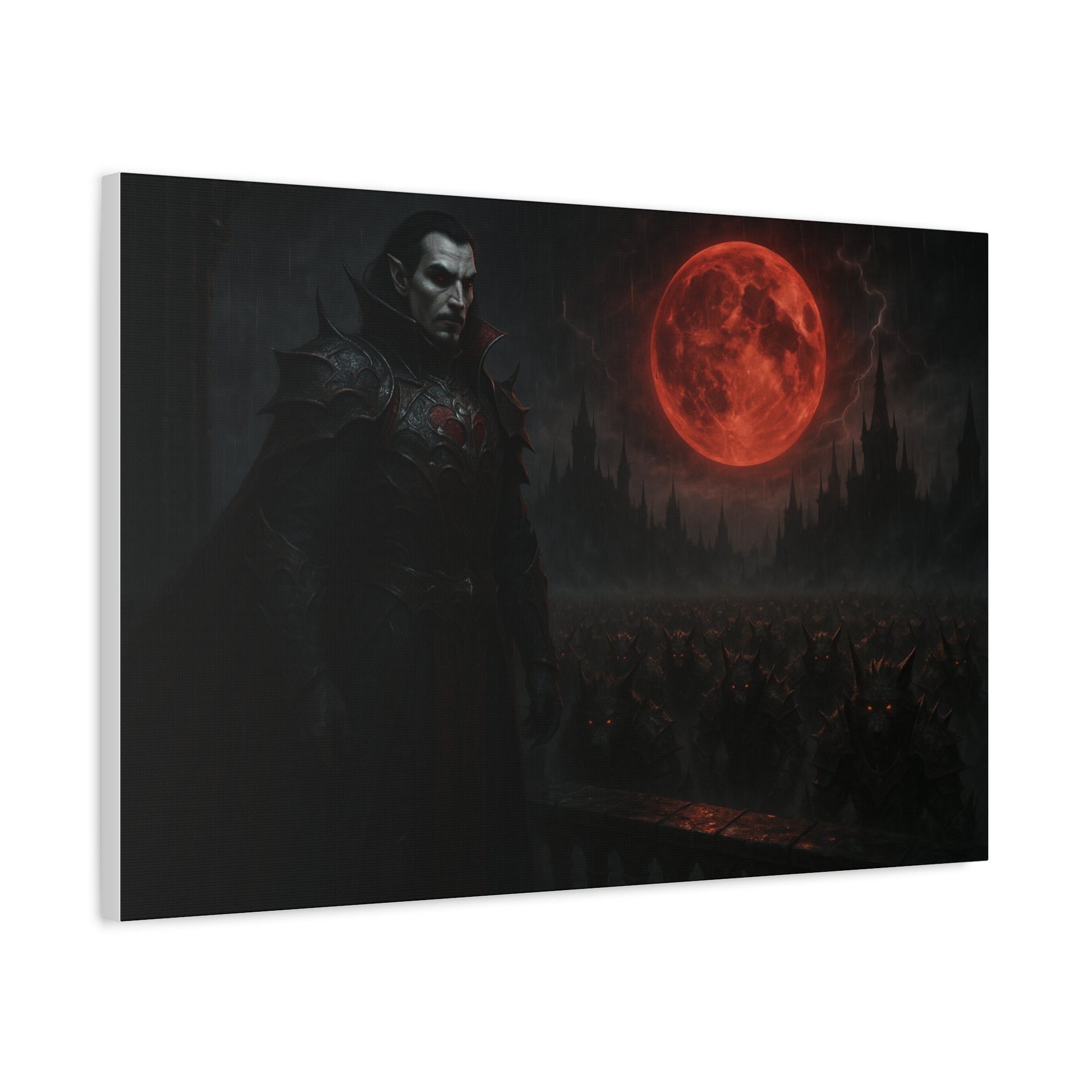 Dracula Canvas Art: Gothic Vampire with Blood Moon, Fantasy Wall Decor, Dark Aesthetic Print, Horror Art, Halloween, Gothic Home Decor - TRV