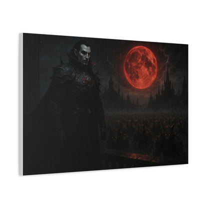Dracula Canvas Art: Gothic Vampire with Blood Moon, Fantasy Wall Decor, Dark Aesthetic Print, Horror Art, Halloween, Gothic Home Decor - TRV