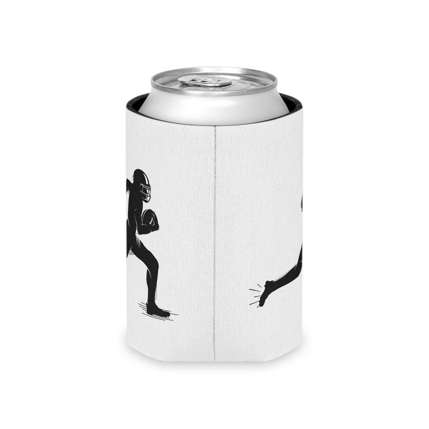 Football Player Can Cooler – Running Ball Carrier Beverage Koozie