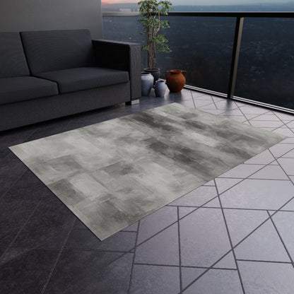 Stylish Outdoor Rug - Modern Patio Decor, Quality Grey Area Mat for Decks, Garden, Beach Blanket, Durable Outdoor Flooring - TRV